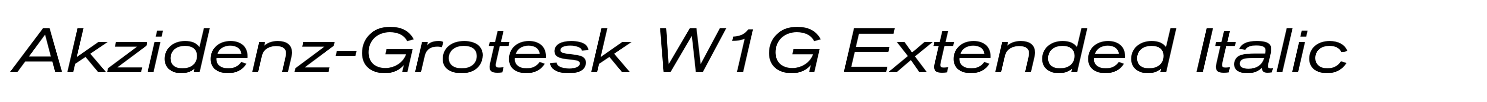 Akzidenz-Grotesk W1G Extended Italic